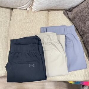 Under Armour Mens Showdown Golf Pants Lot of 3 32x32 Black Khaki Gray